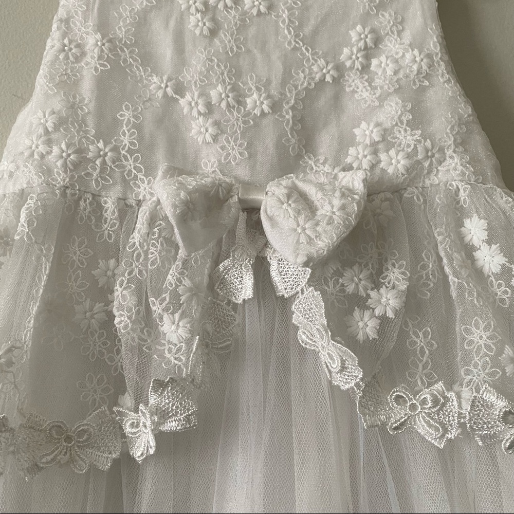 Jazz Style Size 13 Lace White Holiday Special Occasion Formal Flower Girl Dress - Picture 2 of 9